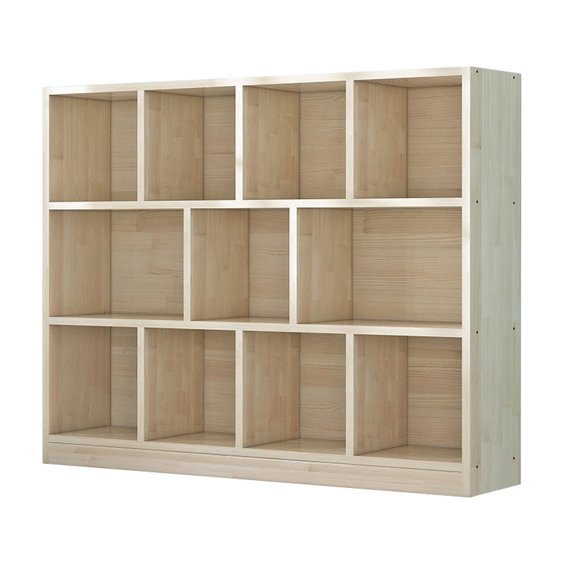 Contemporary Closed Back Book Shelf Wood Horizontal Bookshelf for Office