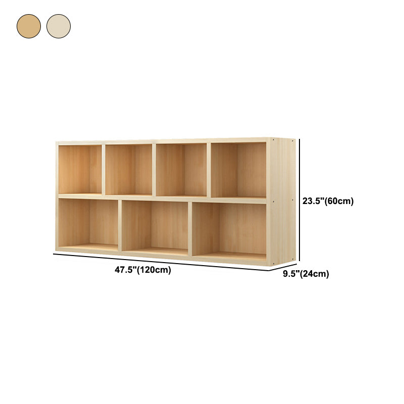 Contemporary Closed Back Book Shelf Wood Horizontal Bookshelf for Office