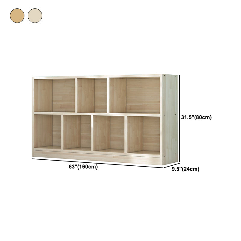 Contemporary Closed Back Book Shelf Wood Horizontal Bookshelf for Office