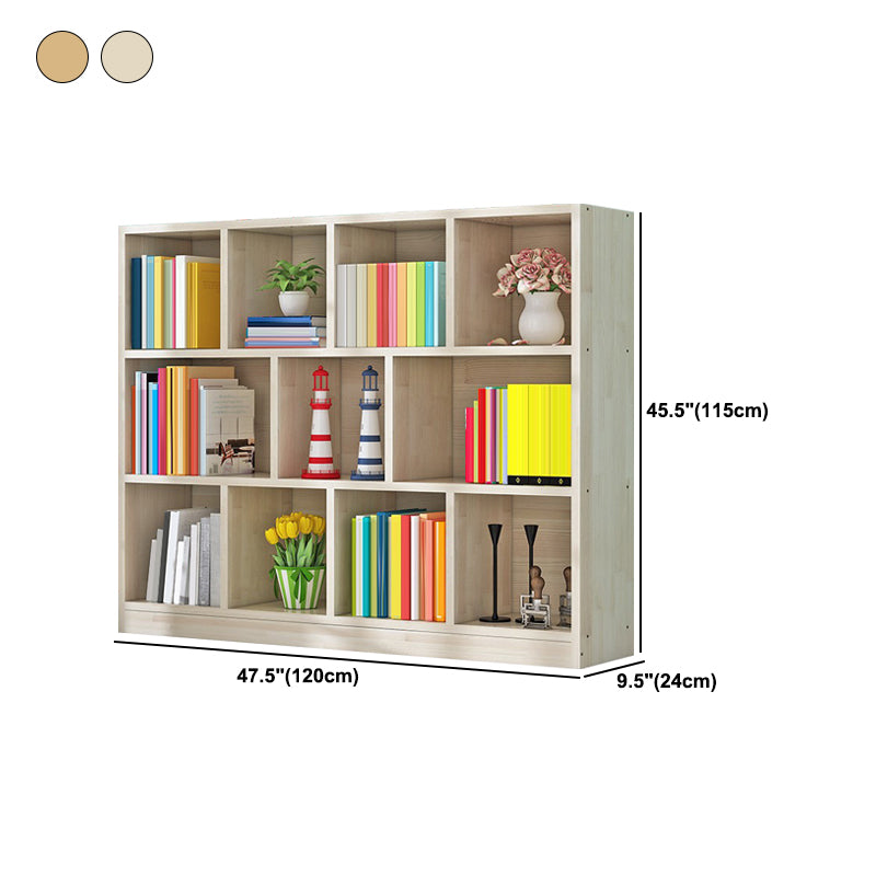 Contemporary Closed Back Book Shelf Wood Horizontal Bookshelf for Office