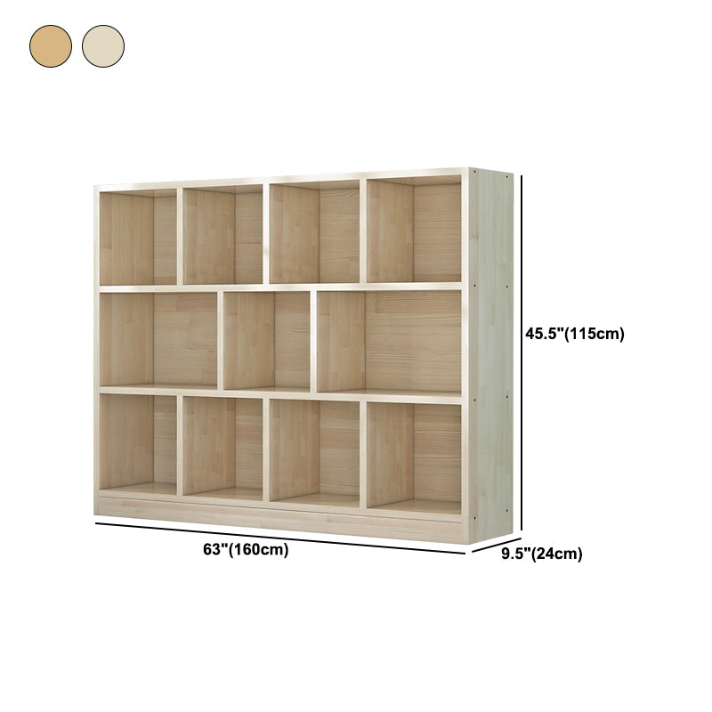 Contemporary Closed Back Book Shelf Wood Horizontal Bookshelf for Office