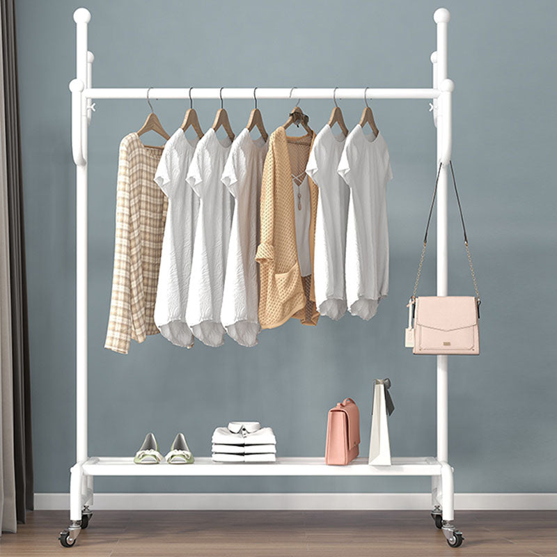 Modern Metal Coat Rack Solid Color Coat Hanger with Storage Shelving