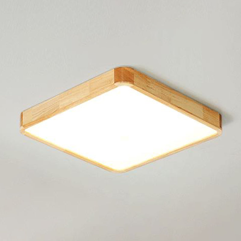 Modern Geometric Led Flush Light Wood 1 Light Flush Mount Fixture for Bedroom