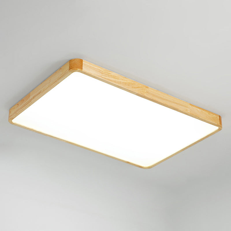 Modern Geometric Led Flush Light Wood 1 Light Flush Mount Fixture for Bedroom