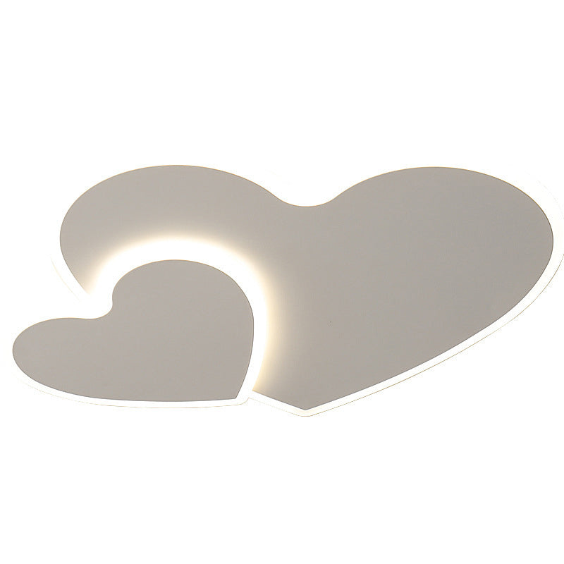 Heart-Shape Flush Mount Modern Style Acrylic 1 Light Flush Light in White