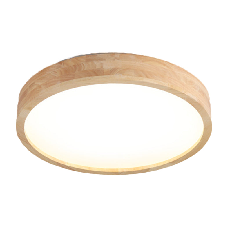 Contemporary LED Ceiling Light Wood Flush Mount Lighting for Home