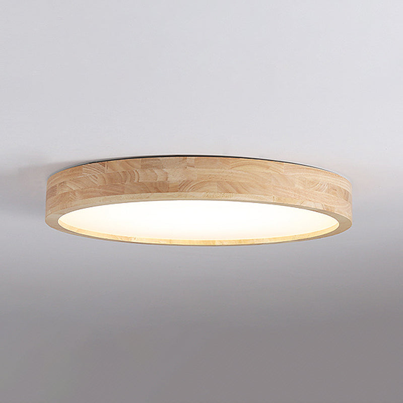 Contemporary LED Ceiling Light Wood Flush Mount Lighting for Home