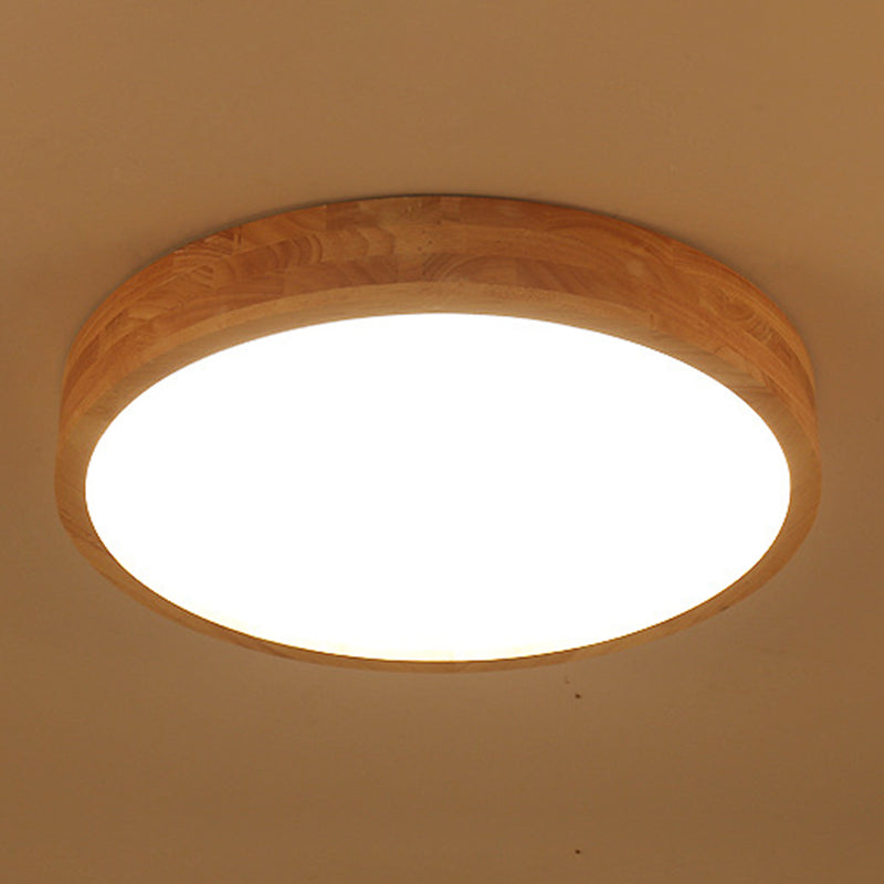 Contemporary LED Ceiling Light Wood Flush Mount Lighting for Home