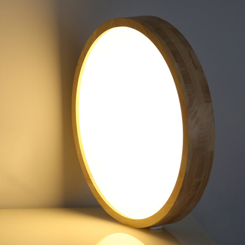 Contemporary LED Ceiling Light Wood Flush Mount Lighting for Home