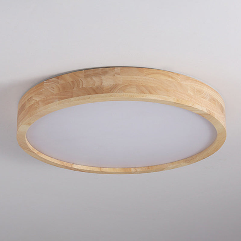 Contemporary LED Ceiling Light Wood Flush Mount Lighting for Home