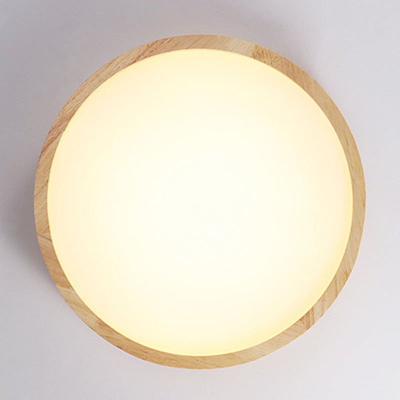 Contemporary LED Ceiling Light Wood Flush Mount Lighting for Home