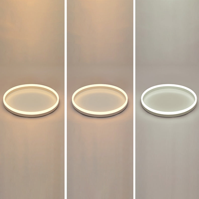 Circle Shape Flush Mount Modern Style Acrylic 1 Light Flush Light in White