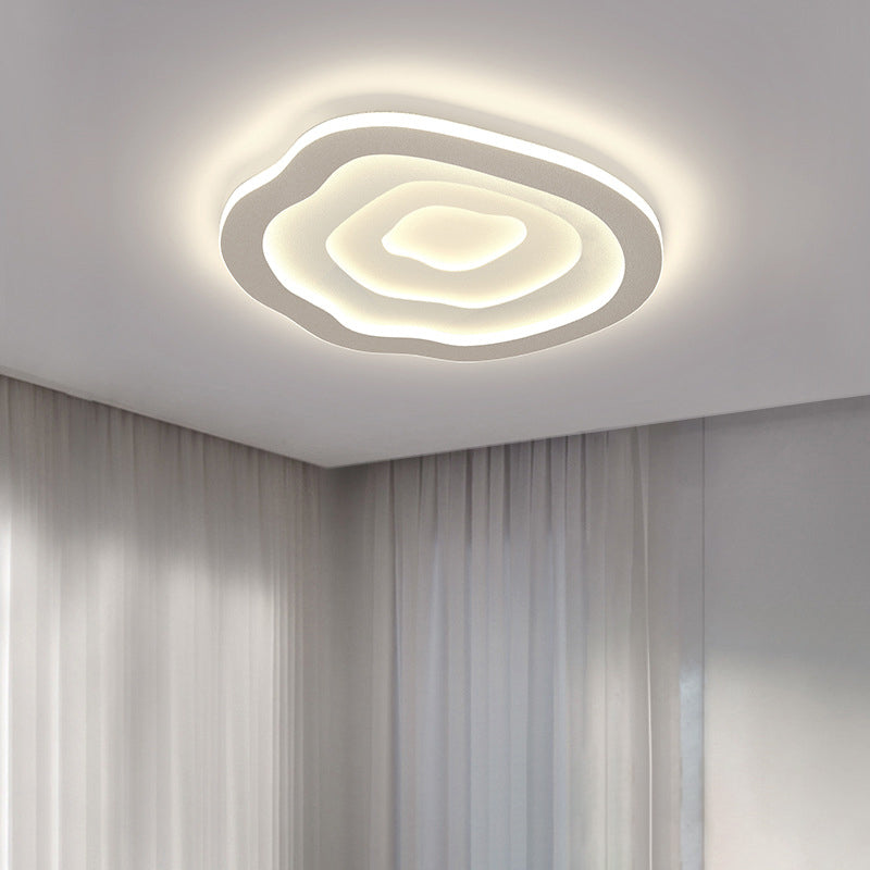 White LED Modern Metal Flush Mount Geometric Shape Ceiling Light with Acrylic Shade