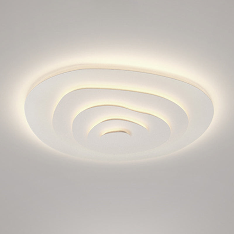 White LED Modern Metal Flush Mount Geometric Shape Ceiling Light with Acrylic Shade