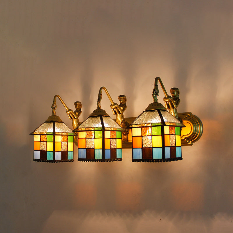 Colorful Glass Vanity Light Simple Wall Light Sconce for Washroom