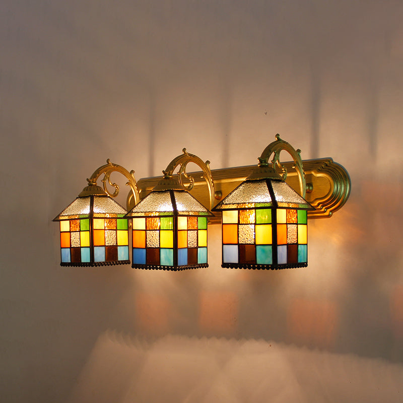 Colorful Glass Vanity Light Simple Wall Light Sconce for Washroom