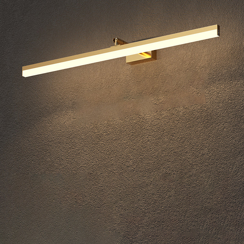 Contemporary Vanity Lights Streamlined LED Wall Light Fixtures with Brass for Bathroom