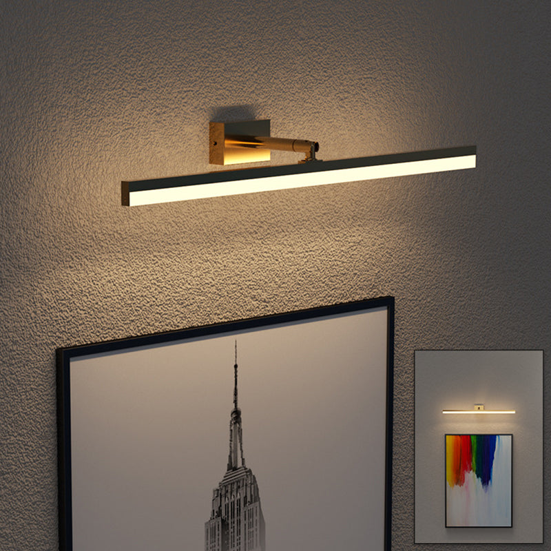 Contemporary Vanity Lights Streamlined LED Wall Light Fixtures with Brass for Bathroom