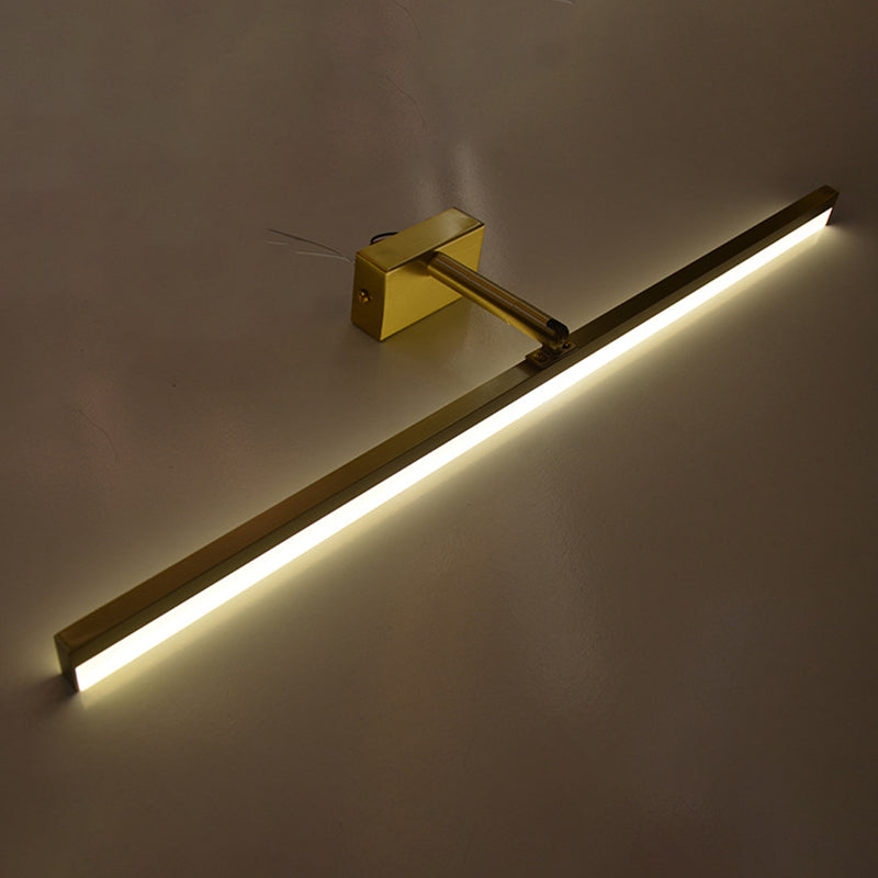 Contemporary Vanity Lights Streamlined LED Wall Light Fixtures with Brass for Bathroom