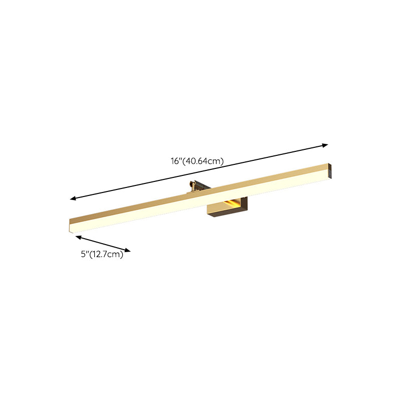 Contemporary Vanity Lights Streamlined LED Wall Light Fixtures with Brass for Bathroom