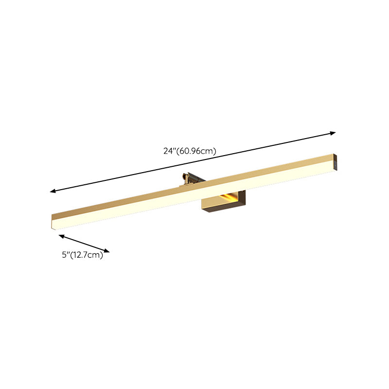 Contemporary Vanity Lights Streamlined LED Wall Light Fixtures with Brass for Bathroom