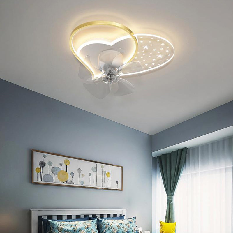 Cartoon Style Ceiling Fan Lamp Acrylic Ceiling Fan Light for Children's Room