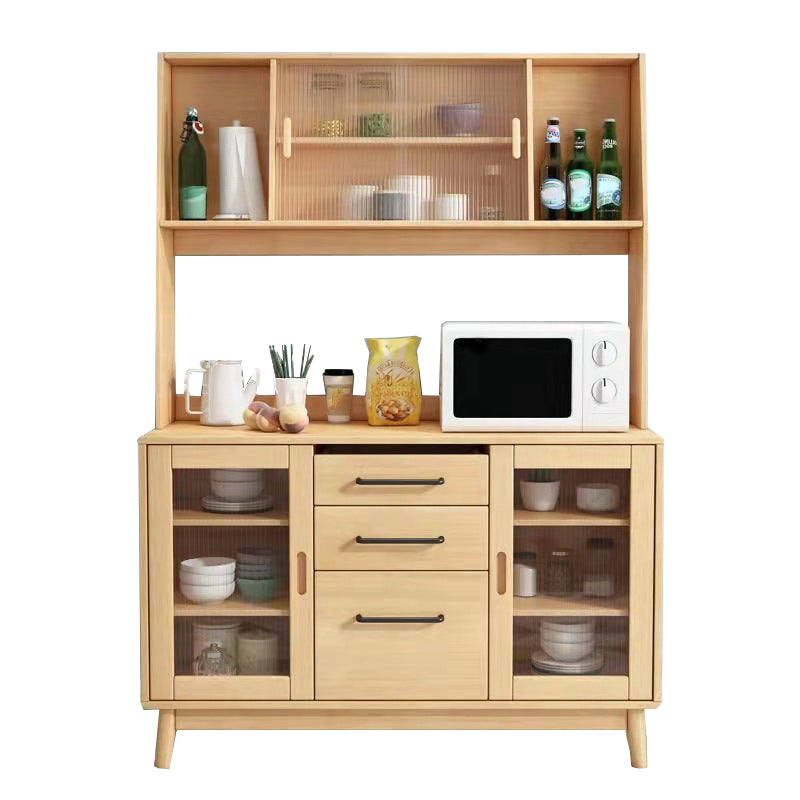 Modern Style Buffet Sideboard Solid Wood Sideboard with Cabinets