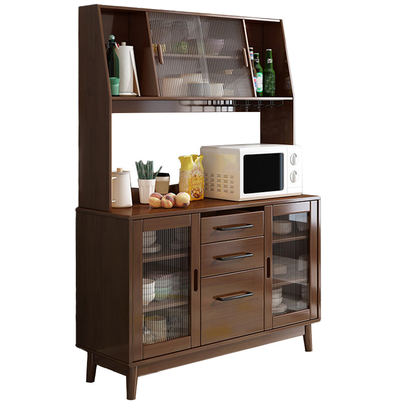 Modern Style Buffet Sideboard Solid Wood Sideboard with Cabinets