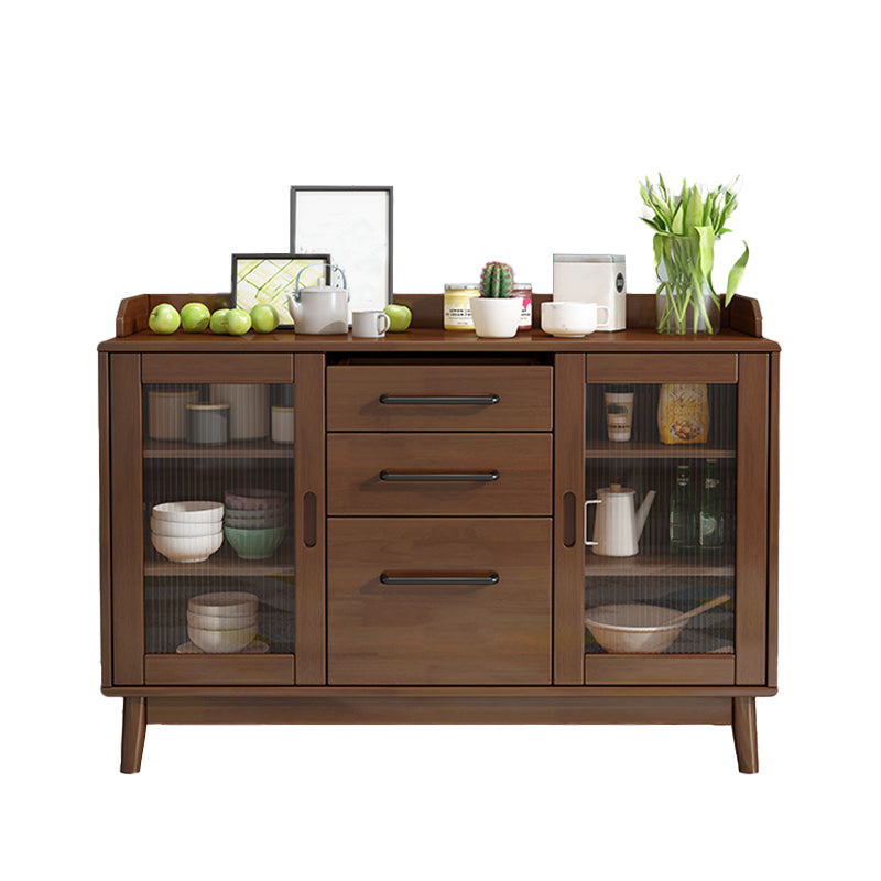 Modern Style Buffet Sideboard Solid Wood Sideboard with Cabinets