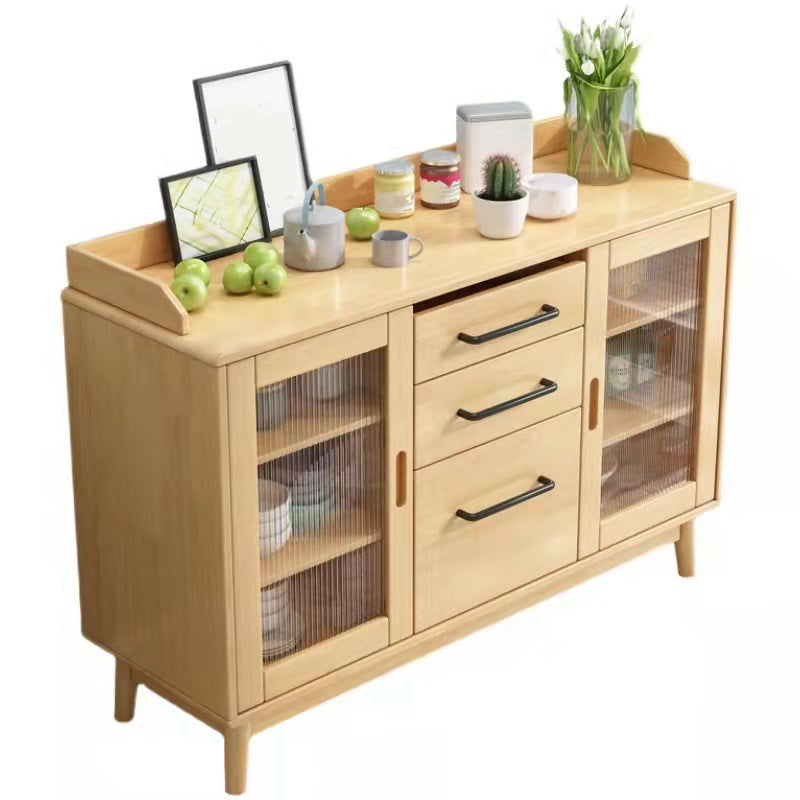 Modern Style Buffet Sideboard Solid Wood Sideboard with Cabinets