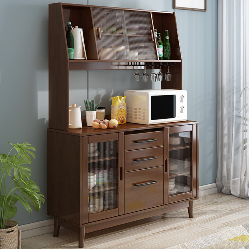 Modern Style Buffet Sideboard Solid Wood Sideboard with Cabinets