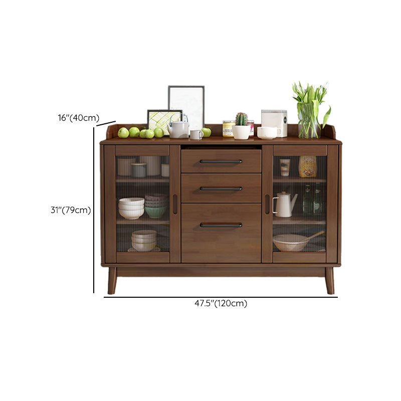 Modern Style Buffet Sideboard Solid Wood Sideboard with Cabinets