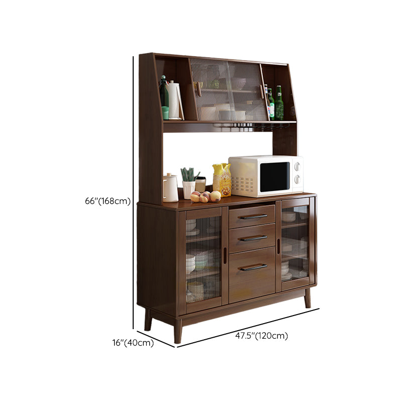 Modern Style Buffet Sideboard Solid Wood Sideboard with Cabinets