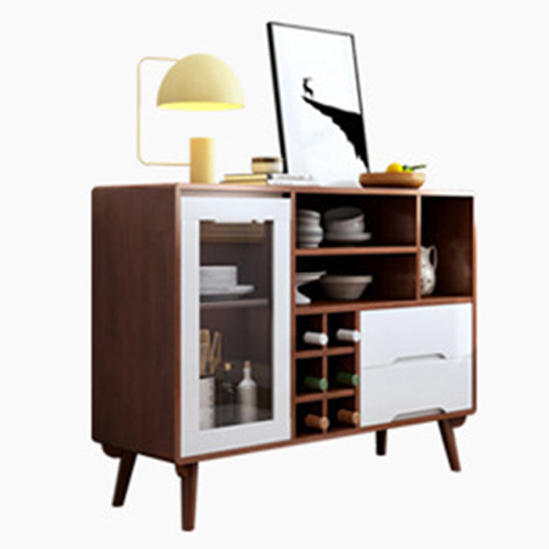 Modern Style Buffet Sideboard Solid Wood 35.4"H Sideboard with Cabinet and Drawers