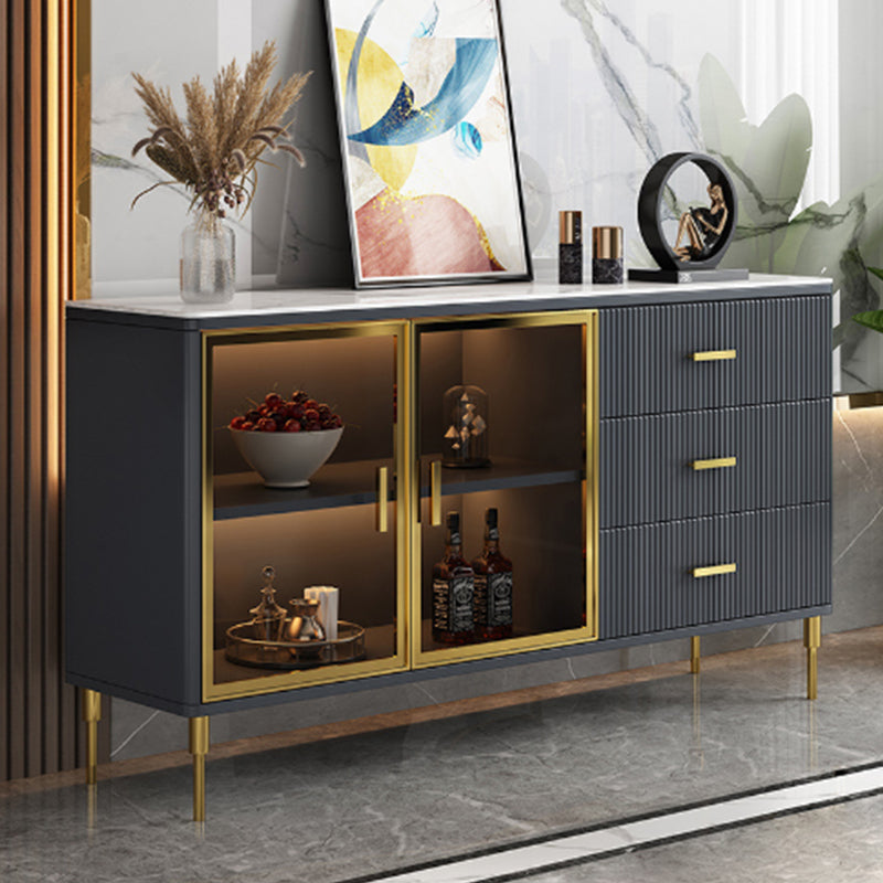 Modern Buffet Sideboard Stone Sideboard Table with Cabinets and Cabinets