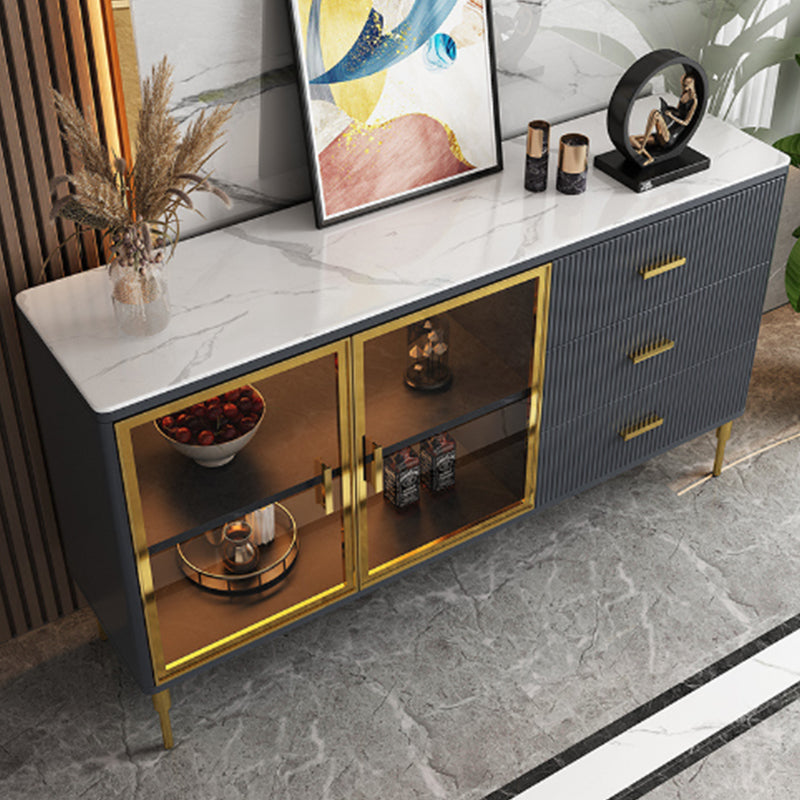 Modern Buffet Sideboard Stone Sideboard Table with Cabinets and Cabinets