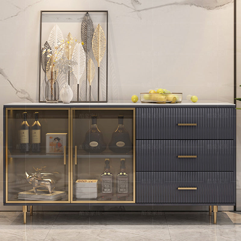 Modern Buffet Sideboard Stone Sideboard Table with Cabinets and Cabinets