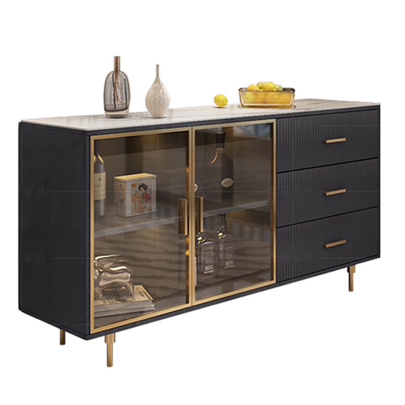 Modern Buffet Sideboard Stone Sideboard Table with Cabinets and Cabinets