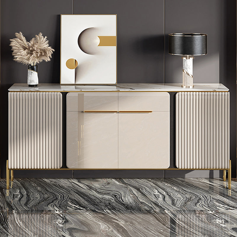 Contemporary Buffet Sideboard Stone Sideboard with Cabinets and Drawers