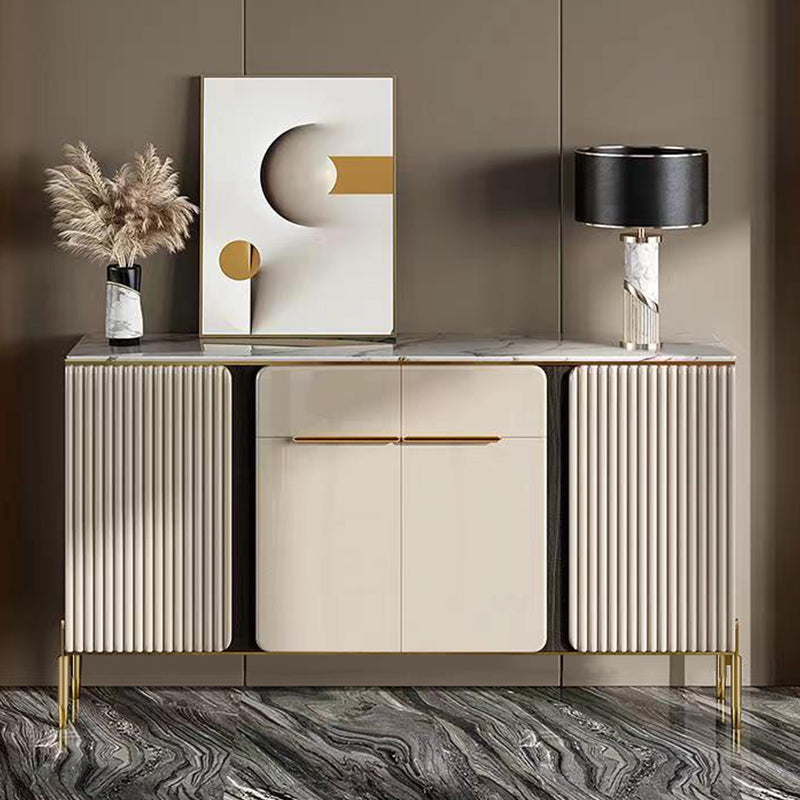 Contemporary Buffet Sideboard Stone Sideboard with Cabinets and Drawers