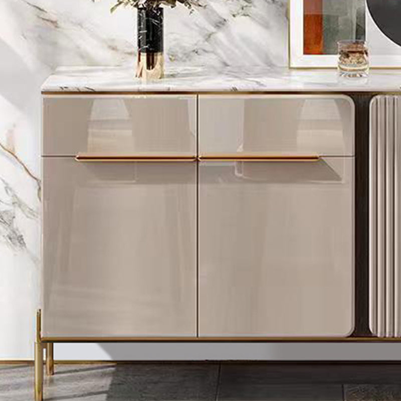 Contemporary Buffet Sideboard Stone Sideboard with Cabinets and Drawers