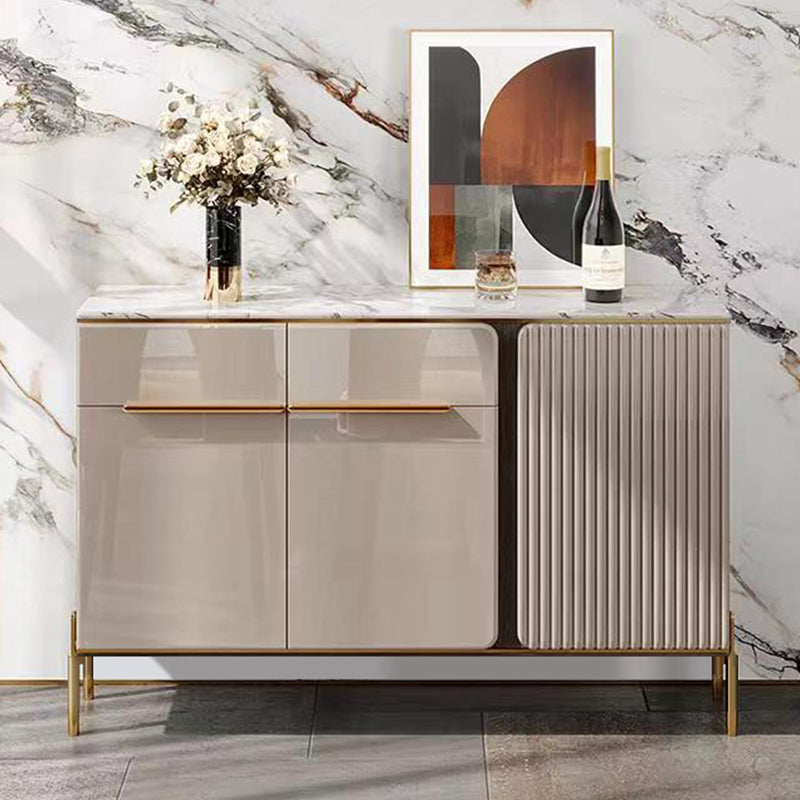 Contemporary Buffet Sideboard Stone Sideboard with Cabinets and Drawers