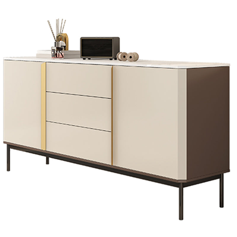 Contemporary Buffet Sideboard Stone Sideboard Table with Cabinets and Cabinets