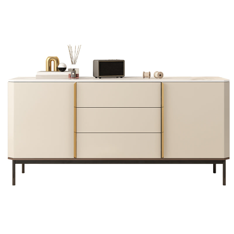 Contemporary Buffet Sideboard Stone Sideboard Table with Cabinets and Cabinets