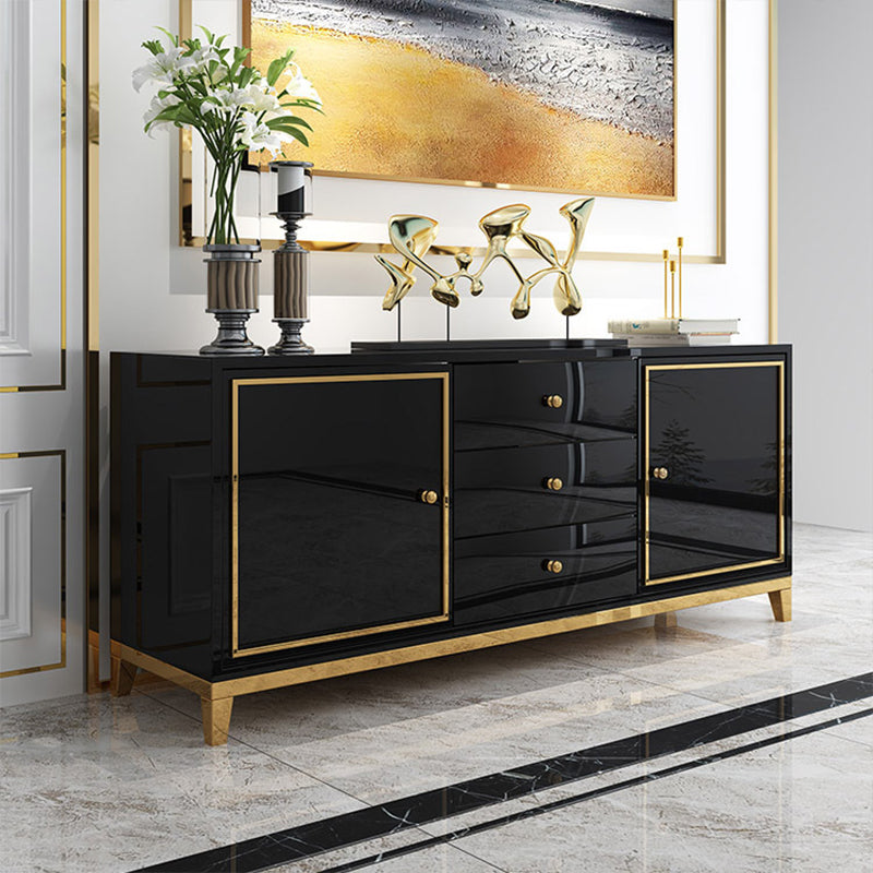 Glam Sideboard Buffet 3 Drawers and 2 Doors Cabinets Mirrored Sideboard