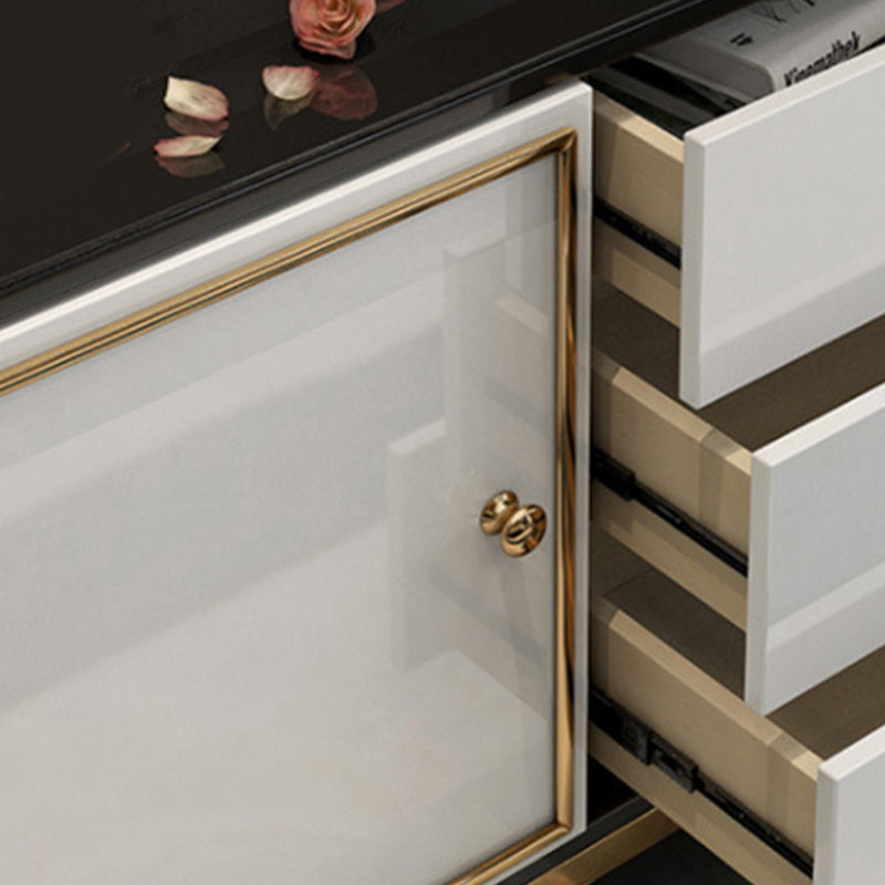 Glam Sideboard Buffet 3 Drawers and 2 Doors Cabinets Mirrored Sideboard