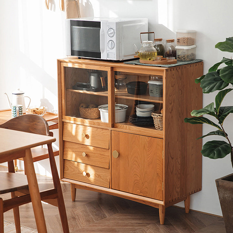 Modern Sideboard Buffet Cabinets Glass Doors Buffet Sideboard 16" W X 39" H