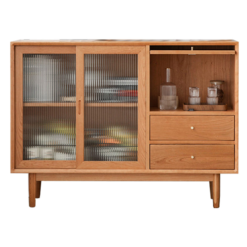 Modern Sideboard Buffet Cabinets Pine Solid Wood Adjustable Shelving Buffet Sideboard