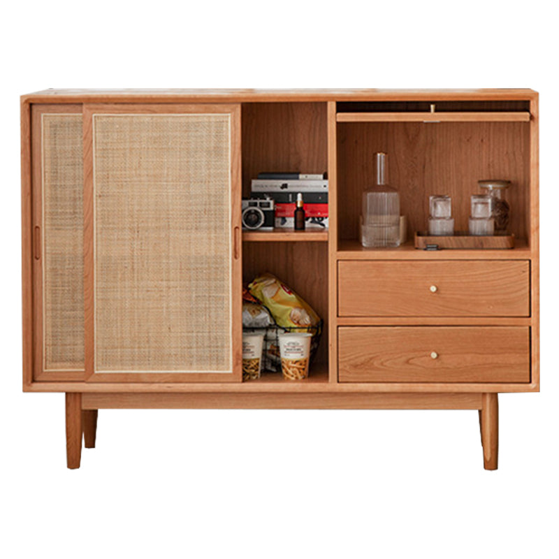 Modern Sideboard Buffet Cabinets Pine Solid Wood Adjustable Shelving Buffet Sideboard