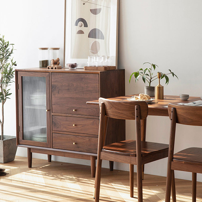 Modern Sideboard Buffet Cabinets Pine Solid Wood Adjustable Shelving Buffet Sideboard